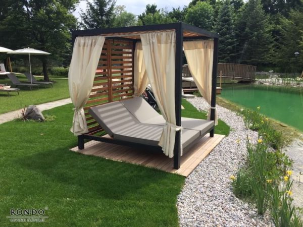 Podwójna leżanka z pergolą 210x210x220 Cabana - obrazek 4